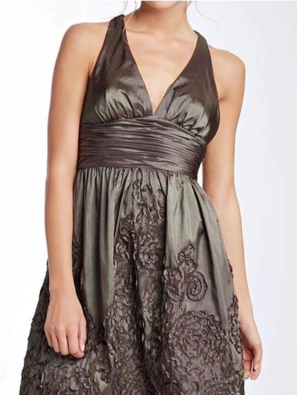 Adrianna Papell FloralDress in Brown Like New